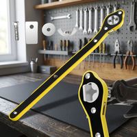 Clé à cliquet jaune en alliage d'aluminium pour écrous de roue, outil d'urgence métrique, capacité 1000-20000mAh, 1 pièce, pour voiture, garantie 1 an