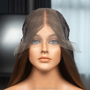 Perruques juives en dentelle HD en stock, couleur balayage avec mèches, cheveux humains à cuticules intactes, pour femmes blanches - Product Image 4