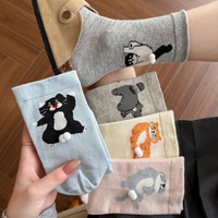 Chaussettes amusantes pour femmes avec motif de chat 3D et boules en fourrure - Chaussettes d'hiver épaisses antibactériennes décontractées pour les amoureux des chats