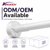 ARODDY Tringle à rideau réglable sans perçage 25 mm, 27,56-47,24 pouces, robuste en acier au carbone, avec verrouillage interne