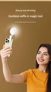 Xách tay LED Điện thoại vòng ánh sáng với Built-in gương Selfie điền ánh sáng tính năng sạc cho tiktok vlogging và nhiếp ảnh - Product Image 2