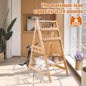 Árbol para Gatos con Escalera, Hamaca, Poste Rascador, Red para Trepar y Bola de Sisal Colgante, Escaleras para Gatos con Capacidad para Varias Mascotas - Product Image 5