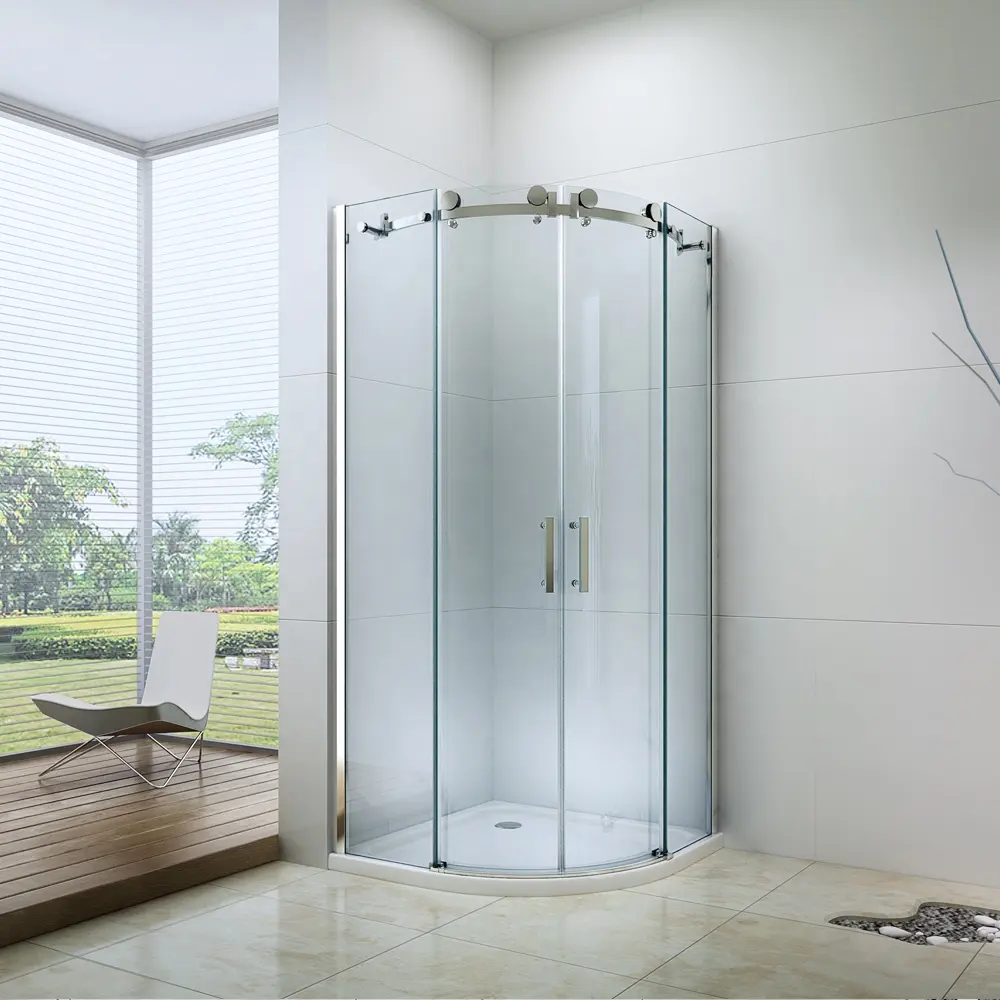 Exceed 2024 Roller Sliding Glass Corner Ducha Cubículo Ducha Cabina Ducha