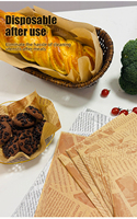 Papier d'emballage pour pizza et sandwich de qualité supérieure, enduit, de qualité alimentaire, avec logo personnalisé imprimé