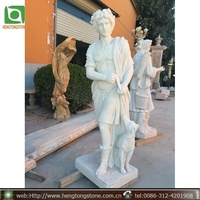 Statue de fille nue en marbre blanc pur, taille réelle, décoration de jardin faite à la main