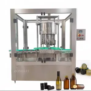 Máquina automática de prensa de tapa Ropp de aluminio, botella de vidrio, botella de PET, máquina taponadora de rosca
