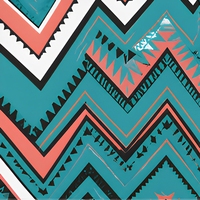 T-shirt pour homme 3D AOP 100% polyester, bleu turquoise, corail, zigzag, séchage rapide, respirant, col rond, prêt à être expédié