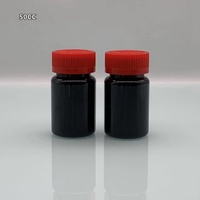 Bouteilles en plastique noir pour capsules, pilules et médicaments, contenants pour vitamines et poudres, pots d'emballage 2oz 60ml