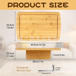Bamboo Sofa Tray 40.9x26.4x29.5cm <b>Storage</b> Box For Living Room Center Use - Product Image 3