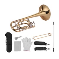 Professional Brass Bb/F Key Gold Tuning Slide Trombone with F Key