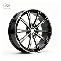 Nueva Llanta de Aleación Forjada Premium para Automóvil, Acabado Negro Brillante, Mecanizada por CNC, 25 mm, Diseño Multirradio Delgado, Bicolor