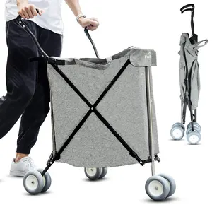 Groothandel Winkelen Trolley 2-Tier Winkelwagen Metalen Supermarkt Mall Winkelwagen