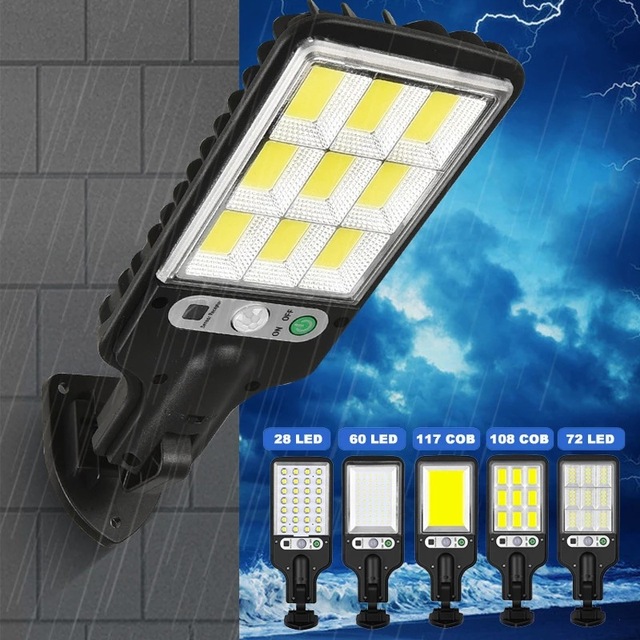 8000W Smart Outdoor LED Street Light Solar Powered Motion Sensor Remote Control 3 Modes Including Day/Night Weather Adaptation