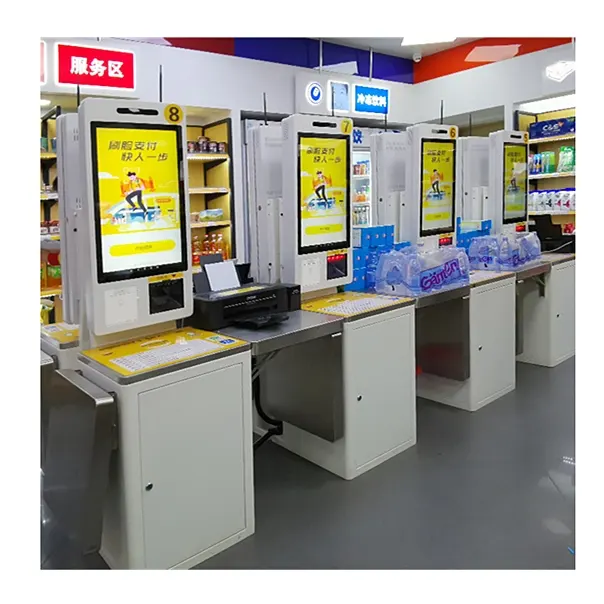 Note Recycling Automatic windows rf ncr 24inch touchscreen rfid card reader self checkout kiosk