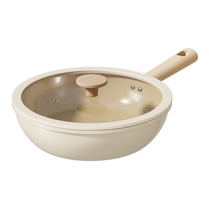 Titanium Ceramic Non Stick Frying Pan 28 Cm For Induction Cookers With Lid Home Use Stir Fry Pan - Product Image 1