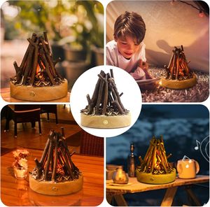Lámpara de fuego Fake 3D Led Campfire Night Light Control táctil Pequeña <span class=keywords><strong>chimenea</strong></span> de imitación eléctrica Troncos Luces nocturnas <span class=keywords><strong>para</strong></span> <span class=keywords><strong>Navidad</strong></span> - Product Image 2