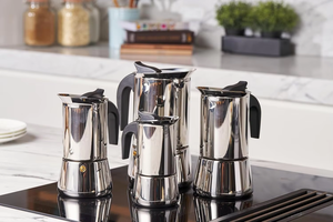 Nueva llegada <span class=keywords><strong>Cafetera</strong></span> de estufa de inducción adecuada para todo tipo de placas, <span class=keywords><strong>4</strong></span> <span class=keywords><strong>tazas</strong></span> de acero inoxidable 304 (5,7 Oz) Plata - Product Image 4