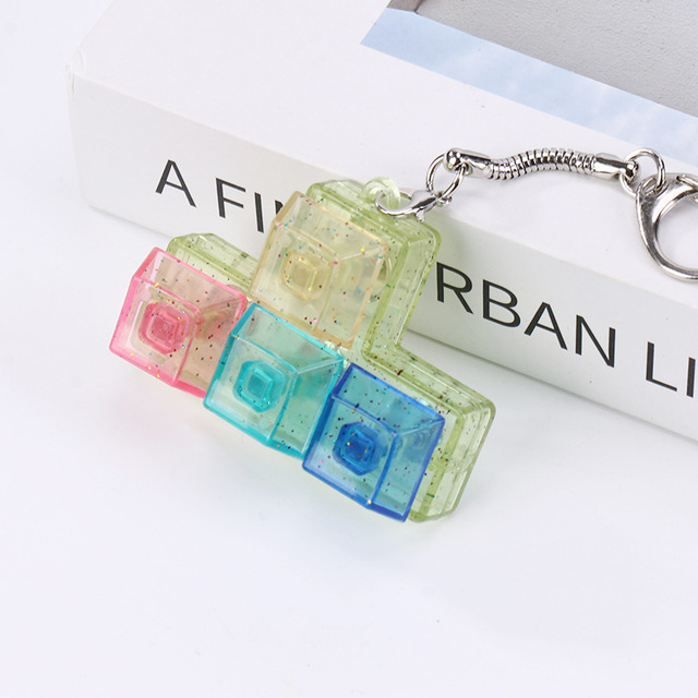 Plastic Mini Stress Relief Toy 4 Keys 2 5 9 Key Switch Mechanical Clicker LED Light Keycap Custom Fidget Keyboard Keychain