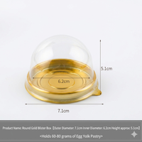 Barquette jetable ronde transparente dorée personnalisée pour l'emballage de pâtisseries, de mochi, de gâteaux de lune et de desserts