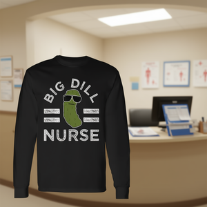 T-shirt à manches longues Big Dill Nurse Pickle Pun, cadeau humoristique médical pour les infirmières - Product Image 3