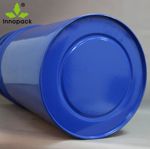 Usine en gros vide <span class=keywords><strong>60</strong></span> <span class=keywords><strong>litres</strong></span> tambour rond en acier bleu avec couvercle à anneau de verrouillage seau rond en métal 60L de bonne qualité pour la peinture - Product Image 3