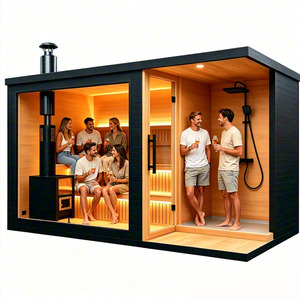 Cabine de sauna extérieure de luxe en bois massif pour jardin, sauna pour <span class=keywords><strong>spa</strong></span> et bien-être à domicile - Product Image 4