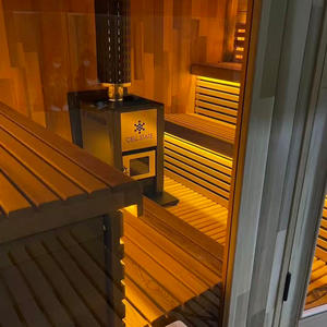 غرفة ساونا بالأشعة تحت الحمراء مخصصة لثلاثة أشخاص، طيف كامل، مصنوعة من خشب الأرز الكندي، للاستخدام الداخلي والخارجي - Product Image 5