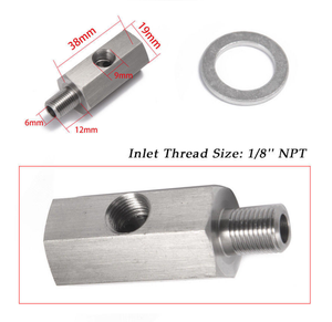 Нержавеющая сталь, понижающий 1/8 '', адаптер для датчика давления топлива NPT, манометр линии подачи T порт, 1/8NPT, M10 * 1,5, M12 * 1,5 - Product Image 3