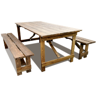 Table de ferme pliante à motif chevron pour événements de mariage, table de banquet rustique en bois pour locations de fêtes en plein air