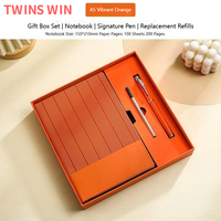 Nouveau style 2026 – Carnet à boucle plate couleur unie avec stylo-plume – Coffret cadeau portable idéal pour offrir