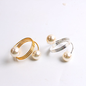 Wholesale Stocked Custom Elegant <b>Silver</b> & Gold Plated Zinc Alloy American Style Flower Shape <b>Napkin</b> Rings for Weddings - Product Image 3