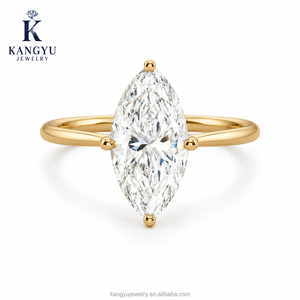 Anello di Fidanzamento da Donna con Diamante Coltivato in Laboratorio a Taglio Marquise da 10 carati, 14K/18K, Certificato IGI, VVS/<span class=keywords><strong>VS</strong></span> - Product Image 1