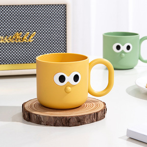 Cute Cartoon Toothbrush <b>Cup</b> For Kids And Couples Plastic Mouthwash <b>Cup</b> Household Dental <b>Cup</b> Straight Body Design - Product Image 1