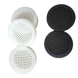 Grilles de ventilation rondes en maille respirante en plastique blanc et noir pour armoires et placards - Product Image 5