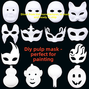 Máscaras de Papel DIY para Halloween, Estilos de Gato, Zorro y Ópera de Pekín, Reutilizables, Modernas, para Baile de Máscaras, Manualidades, para Hombres y Mujeres - Product Image 2