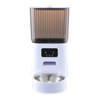 Distributeur automatique d'aliments pour animaux de compagnie intelligent WiFi 5L Contrôle par application mobile Bol en acier inoxydable Motif solide Conception portable pour chats chiens