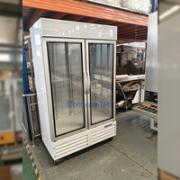 Congélateur vertical à grande capacité, refroidissement par air ventilé, porte en verre, stockage pour supermarché