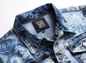 Wholesale New Arrival Fashion Denim <strong>Jackets</strong> 3d Digital Print <strong>Slim</strong> <strong>Fitting</strong> Men's Jeans <strong>Jackets</strong> - Product Image 3