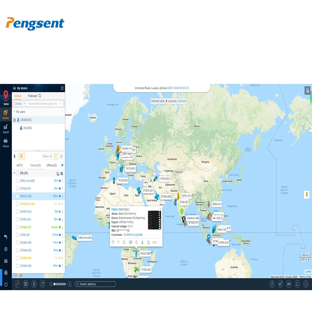Pengsent 베스트 세일 GPS 추적 소프트웨어 플랫폼 시스템