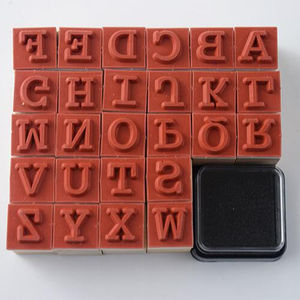 Jeu de tampons encreurs en caoutchouc et bois pour enfants, 26 pièces, différents formats disponibles - Product Image 4