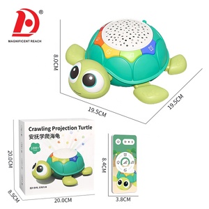 HUADA 2023 divertido gatear aprendizaje eléctrico Control remoto Musical comodidad estrella noche luz bebé tortuga proyector juguete para niños - Product Image 6