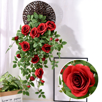 Guirlandes de roses artificielles en soie, plantes vertes pour décoration de porte, mariage, plafond, remise de diplôme, Halloween, écologiques et durables