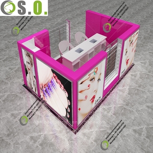 ディスプレイキャビネット付きの新しいデザインのネイルバーキオスクのデザイン - Product Image 5