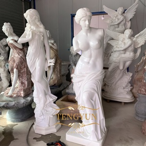 Sculptures de figures féminines nues en pierre de style grec pour jardin, statue de Vénus en marbre véritable, sculpture de Vénus - Product Image 1