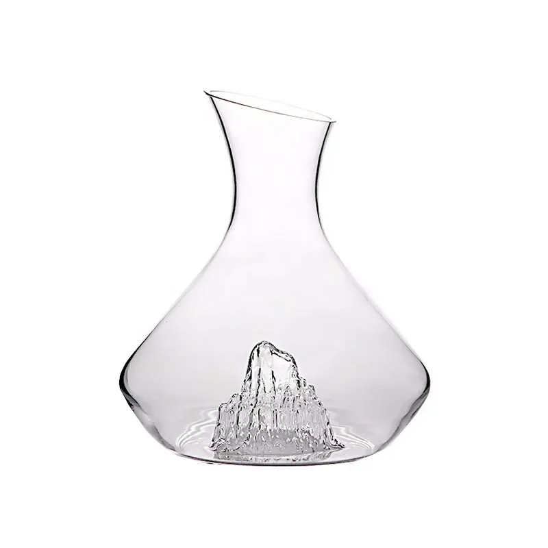 2000ML personnalisé biseau cristal Iceberg vin décanteur bouteille haute qualité verre matériel Design moderne maison Bar fête en gros