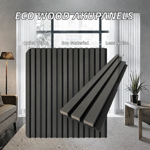 Panneau acoustique en bois à lattes HENGJIU, design européen-américain, moderne, décoratif, insonorisant, écologique, NRC 1.0, chêne gris, MDF - Product Image 1