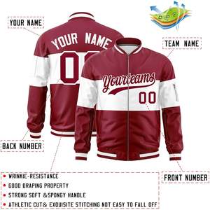 เสื้อแจ็คเก็ตแบบซิปเต็มตัวสำหรับผู้ใหญ่และเยาวชน เสื้อโค้ทบอมเบอร์น้ำหนักเบาสำหรับกิจกรรมกลางแจ้ง พร้อมตัวอักษรและตัวเลขปัก ไซส์ XS - Product Image 4