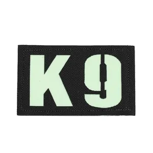 English letter square black cloth can reflect light night travel safety tips touch fastener patch