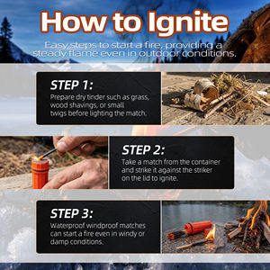 Baiyuheng Custom Logo Waterproof <strong>Matches</strong> Windproof <strong>Strike</strong> <strong>Anywhere</strong> <strong>Matches</strong> MultiPurpose <strong>Match</strong> Stick for Outdoor Survival Camping - Product Image 5