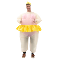 Costume de ballet gonflable rose pour adulte, convient aux tailles de 1,5 à 2 m. Idéal pour Noël, le cosplay, les fêtes, les spectacles sur scène et les bals masqués.